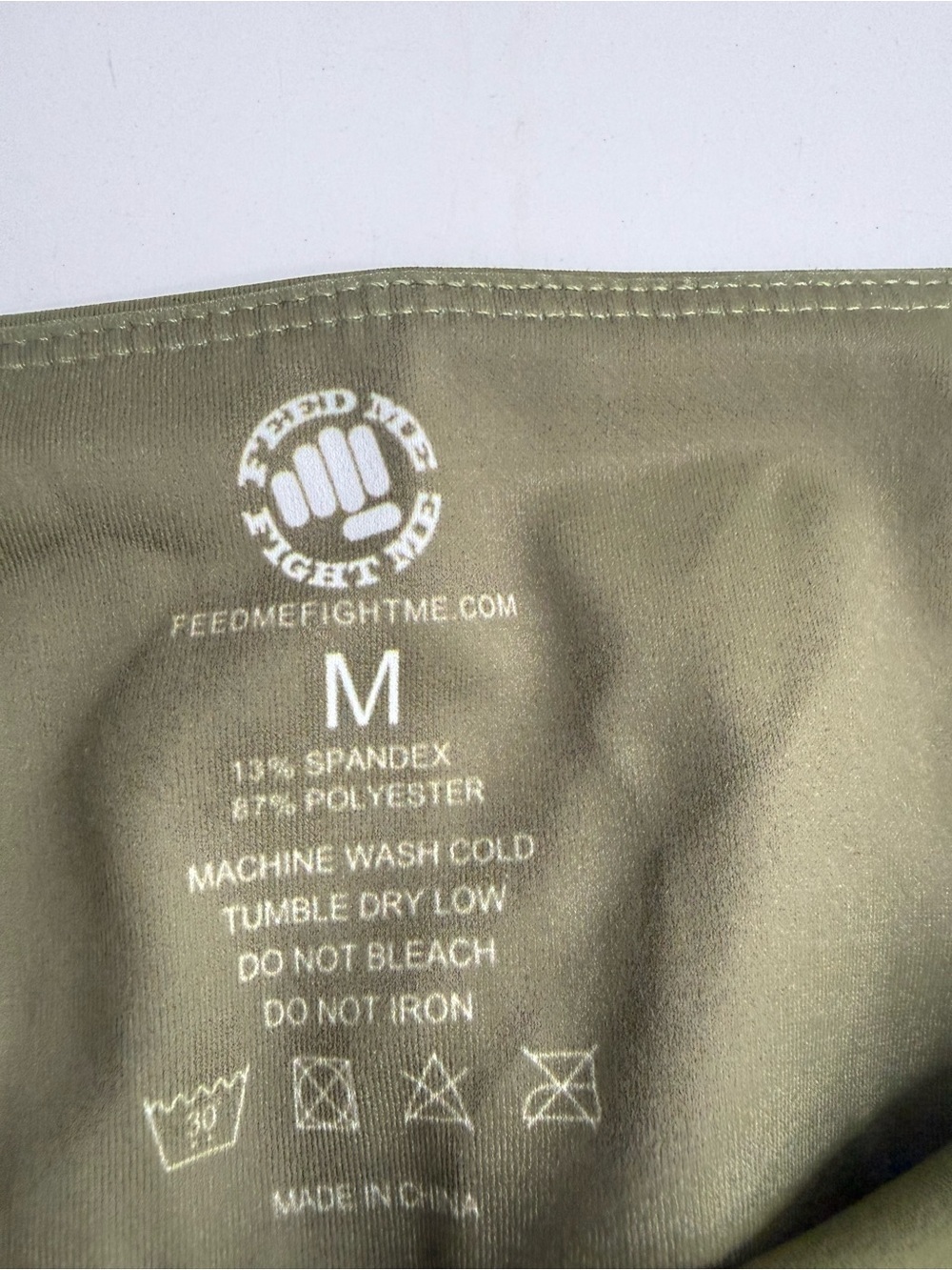 Feed Me Fight Me shorts women size M Olive Athletic High-Waist Pocketed Shorts - Picture 4 of 7